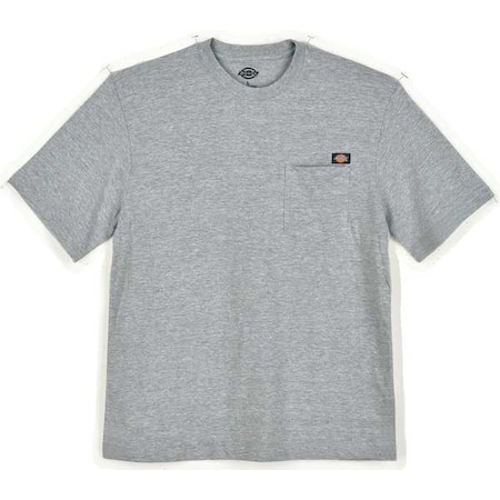 Dickies Men's Short Sleeve T-Shirt, Cotton, Pullover, Gray, L WS50HG RG L