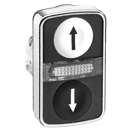 Schneider Electric Push Button Operator, Flush, Momentary Action, Not Applicable Release, Illuminated ZB4BW7A1724