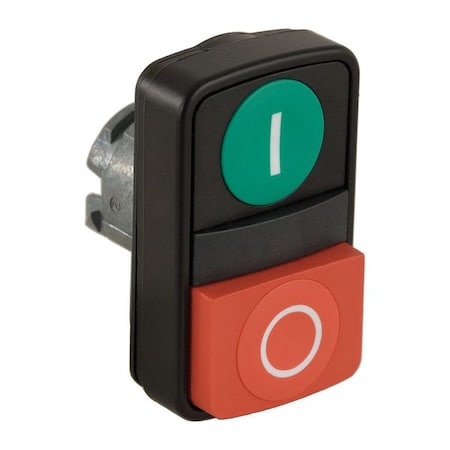 Schneider Electric Push Button Operator, Flush, Momentary Action, Not Applicable Release, Non-Illuminated, Green; Red ZB4BL73417