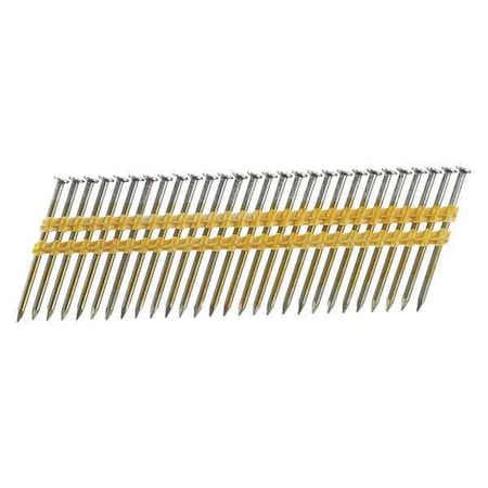 Senco Collated Framing Nail, 2-1/2 in L, 10.3 ga, Bright, Flat Head, 20 Degrees, 4000 PK KD25APBSN
