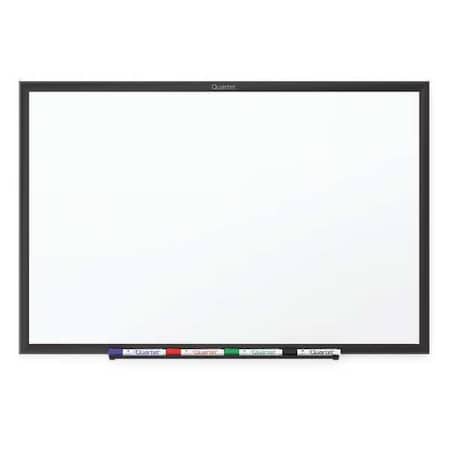 Quartet Dry Erase Board, Melamine, 36 in, 48 in, Aluminum Frame, White, Gloss S534B