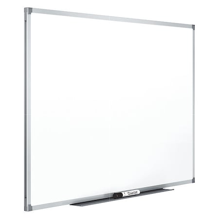 Mead Dry Erase Board, Melamine, 36 in, 48 in, Aluminum Frame, White, Gloss 85357N