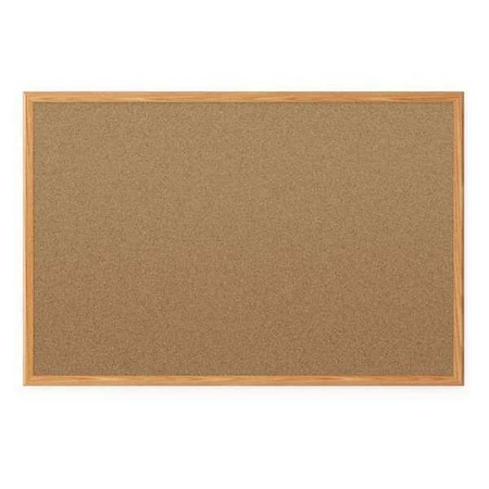 Mead Cork Bulletin Board 36"H x48"W, Oak 85367
