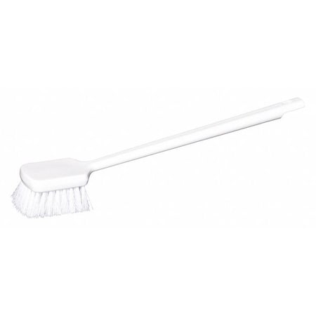 Tough Guy 3 1/2 in W Scrub Brush, Stiff, 15 3/4 in L Handle, 4 1/2 in L Brush, White, Plastic 48LZ39