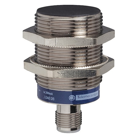 Telemecanique Sensors Cylindrical, Inductive Proximity Sensor, 36 mm Dia., Brass, M12, 3 Wires, Shielded XS130B3PAM12