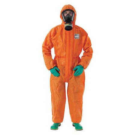Ansell Chem Res Hooded Coverall, Taped, L, PK6 OR50-T-92-111-04