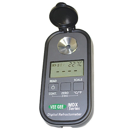 Vee Gee Digital Refractometer, nD, Brix, 0.0-90.0% 48102