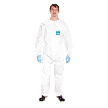 Ansell Collared Coverall, Bound, White, 3XL, PK25 WH20-B-92-177-07