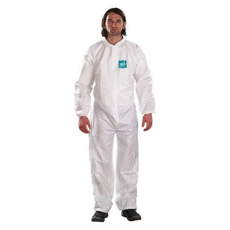 Ansell Collared Coverall, M, White, Microporous Laminate WH18-B-92-103-03