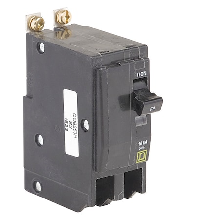 Square D Miniature Circuit Breaker, QO Series, 50A, 2 Pole, 120/240V AC, 10kA at 120/240V AC QOB250H