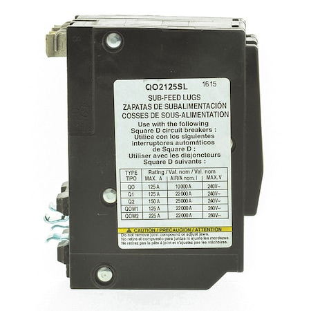 Square D Lug, 125A, 2 Poles QO2125SL
