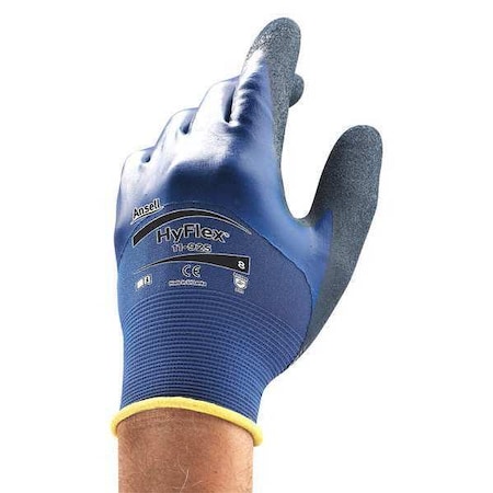 ANSELL Nitrile Coated Gloves, 3/4 Dip Coverage, Blue, 11, PR 11-925