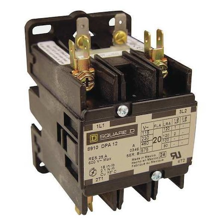 Square D 600VAC Definite Purpose Contactor 4P 20A 8910DPA14V02U1