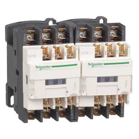 Schneider Electric IEC Magnetic Contactor, 1NC/1NO, 24V AC, 3 P, Reversing, Screw Clamp LC2D129B7