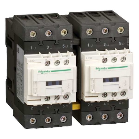 Schneider Electric IEC Magnetic Contactor, No Auxiliary Contacts, 120V AC, 3 P, Reversing, Screw Clamp LC2D40AG7