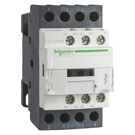 Schneider Electric IEC Magnetic Contactor, 1NC/1NO, 24V AC, 4 P, Non-Reversing, Screw Clamp LC1D128B7