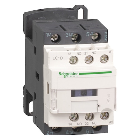 Schneider Electric IEC Magnetic Contactor, 1NC/1NO, 220V AC, 3 P, Non-Reversing, Screw Clamp LC1D09M7