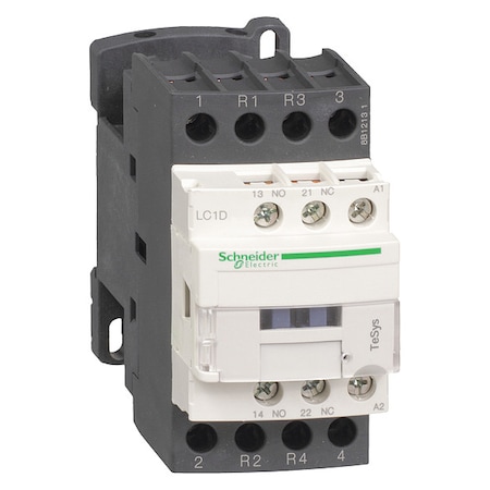 Schneider Electric IEC Magnetic Contactor, 1NC/1NO, 120V AC, 4 P, Non-Reversing, Screw Clamp LC1D188G7