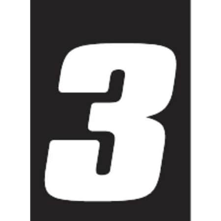 Hardline Products NumberLabel, Vinyl, 4inH, 2-3/4inW, PK3 DB43W-3
