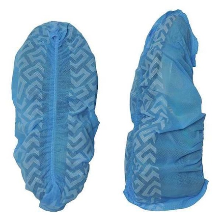 Action Chemical Disposable Shoe Covers, Polypropylene, Blue, Slip Resistant Sole: Yes PP18NSB