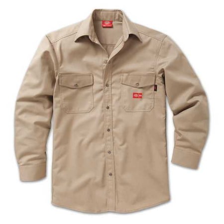 Dickies Flame-Resistant Snap Front Shirt, 9.5 cal/sq cm, M, 12% Nylon, 88% Cotton 2827KH MD 0R
