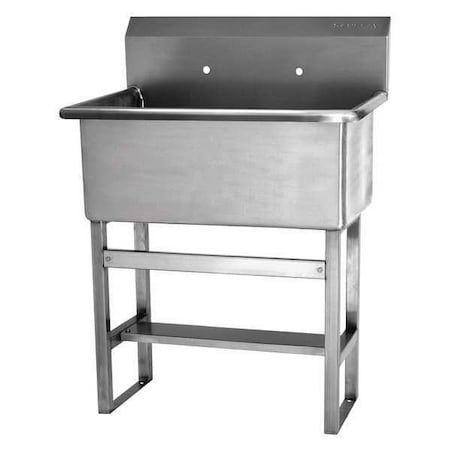 Sani-Lav Floor Mount, 2 Hole, Not Applicable, Silver, Scrub Sink 532F8