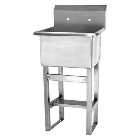 Sani-Lav Utility Sink 18 in x 18 in, 1, 2, Floor Mount, 14 ga. 304 Stainless Steel U1818
