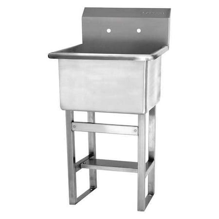 Sani-Lav Utility Sink 24 in x 24 in, 1, 2, Floor Mount, 14 ga. 304 Stainless Steel U2424