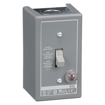 Square D Manual Motor Starter, 1 P, 1 Phase, Toggle, 16 A 2510FG5P