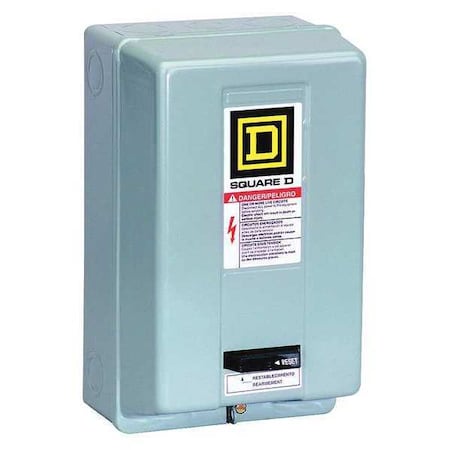 Square D Motor Starter, Non-Reversing, No Auxiliary Contacts, 110V-120V AC, 2 P, Screw Clamp 8536SCG1V02S