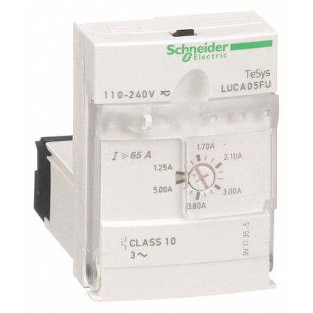 Schneider Electric Overload Module, 1.25 A Min current, 5 A Max current, 690V AC LUCA05FU
