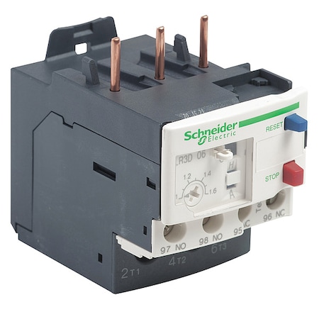 Schneider Electric Thermal Overload Relay, 1NC/1NO, 1 A Min current, 1.6 A Max current, 690V AC LR3D06