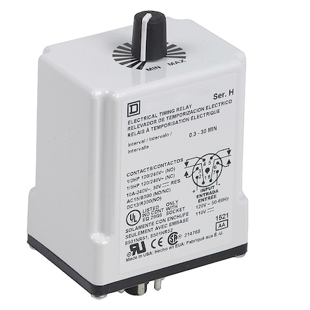 Square D Timer Relay 240Vac 10A Tjck 9050JCK41V20