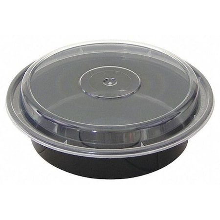 Pactiv Carry-Out Container, 7" Dia, Black, PK150 NC723B