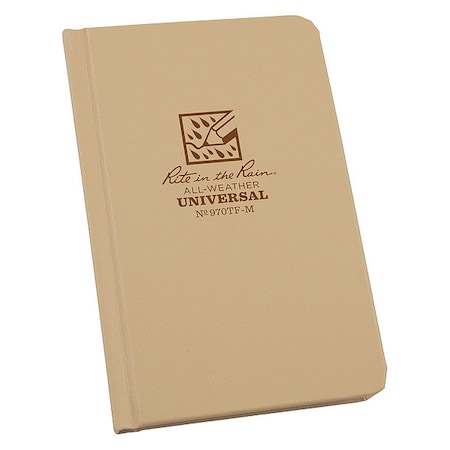 Rite In The Rain Pocket Notebook, 80 Sheets, Tan Cover 970TF-M