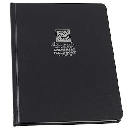 Rite In The Rain Book, Universal, 80 Sheets, Black Cover 770F-LG