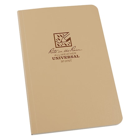 Rite In The Rain Pocket Book, 64 Sheets, Tan Cover, 32lb 974T