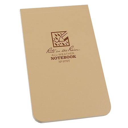 Rite In The Rain Pocket Book, 50 Sheets, Tan Paper, 20lb 978T