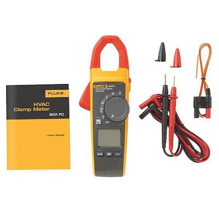 Fluke Digital Clamp Meter, 600V Max AC Amps, AC/DC Voltages up to 600V, TRMS, 1.6 in Jaw Opening FLUKE-902 FC/WWG