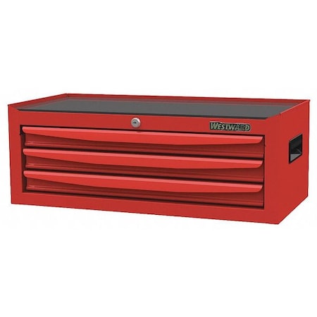 Westward WESTWARD Intermediate Chest, 3-Drawers, Powder Coated Red, 26.5" W x 12.5" in D x 9.5" H 48RJ72