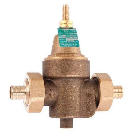 Watts Water Pressure Reducing Valve, 4-1/4 in.L 1/2" LFN55BM1-DU-PEX