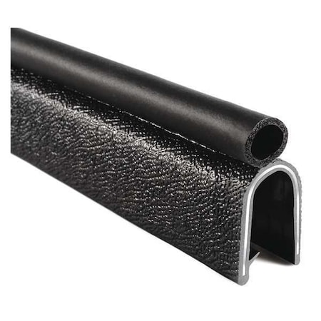 Trim-Lok Trim Seal, EPDM, 25 ft Length, 1.437" Overall Width, Style: Trim with a Side Bulb 42000SB3X1/2C-25