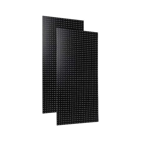 Triton Products (2) 24 In. W x 48 In. H x 1/4 In. D Black Heavy-Duty High Density Fiberboard Round Hole Pegboards, PK2 TPB-2BK