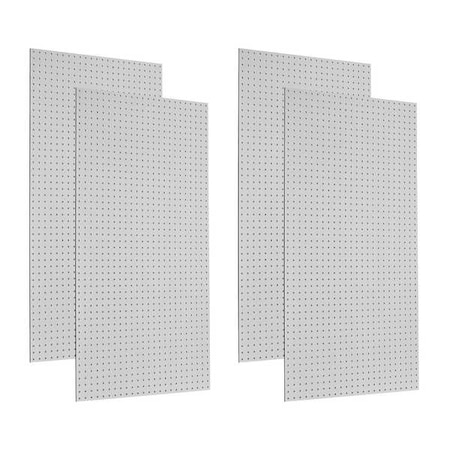 Triton Products (4) 24 In. W x 48 In. H x 1/4 In. D White Heavy-Duty High Density Fiberboard Pegboards, PK4 TPB-4W