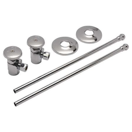 Zurn Angle Stop Valve, Chrome, 2-1/2 in. L ZH8822-XL-LR-PC