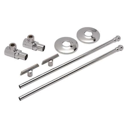 Zurn Stop Valve, Chrome, 1/2 in. Pipe Dia. Z8802-XL-LRLK-PC