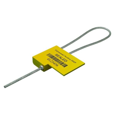 Universeal Cable Seal 12" x 1/16", Aluminum, Yellow, Pk50 F150ZP YELLOW50