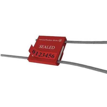Universeal Cable Seal 12" x 1/16", Aluminum, Red, Pk50 F150M-2-APEEL RED50