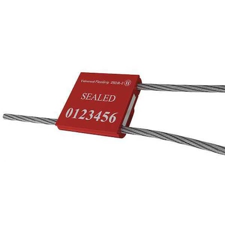 Universeal Cable Seal 12" x 7/64", Aluminum, Red, Pk50 F250M-2 RED50
