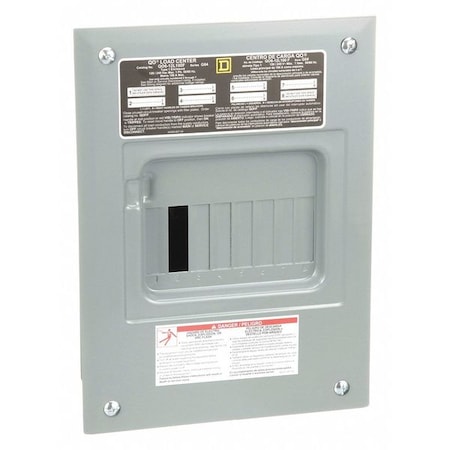 Square D Load Center, QO, 6 Spaces, 100A, 120/240V AC, Main Lug, 1 Phase QO612L100F
